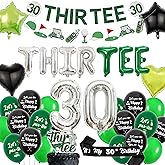30th Birthday Golf Party Decorations - Thir Tee Balloons Banner Number 30 Heart Start Balloon Cake Topper Sash Theme Decor, Party Supplies for Men Women Adults 30 Years Old Birthday
