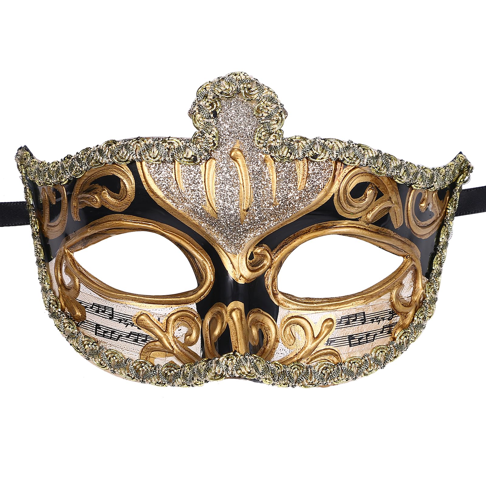 Oidea Vintage Venetian Masquerade Mask for Men: Retro Carnival Mardi Gras Mask Halloween Musical Costume Party Venetian Masquerade Ball Masks, Black