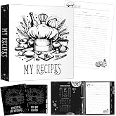 JP17TOP Recipe Binder 8.5" x 11" Inch, Standard 3-Ring Recipe Organizer, with 50 Protective Sleeves, 25 Recipe Pages, 12 Dividers, Bonus QR Code to Print The Recipe Page of Our Cookbook.