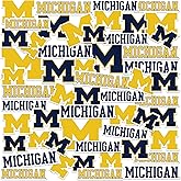 University of Michigan Wordmark Logo 50ct Vinyl Sticker Pack – Large Waterproof Decals for Laptops, Water Bottles, Tablets, Scrapbooks, Vehicles & More – Officially Licensed Wolverines Designs