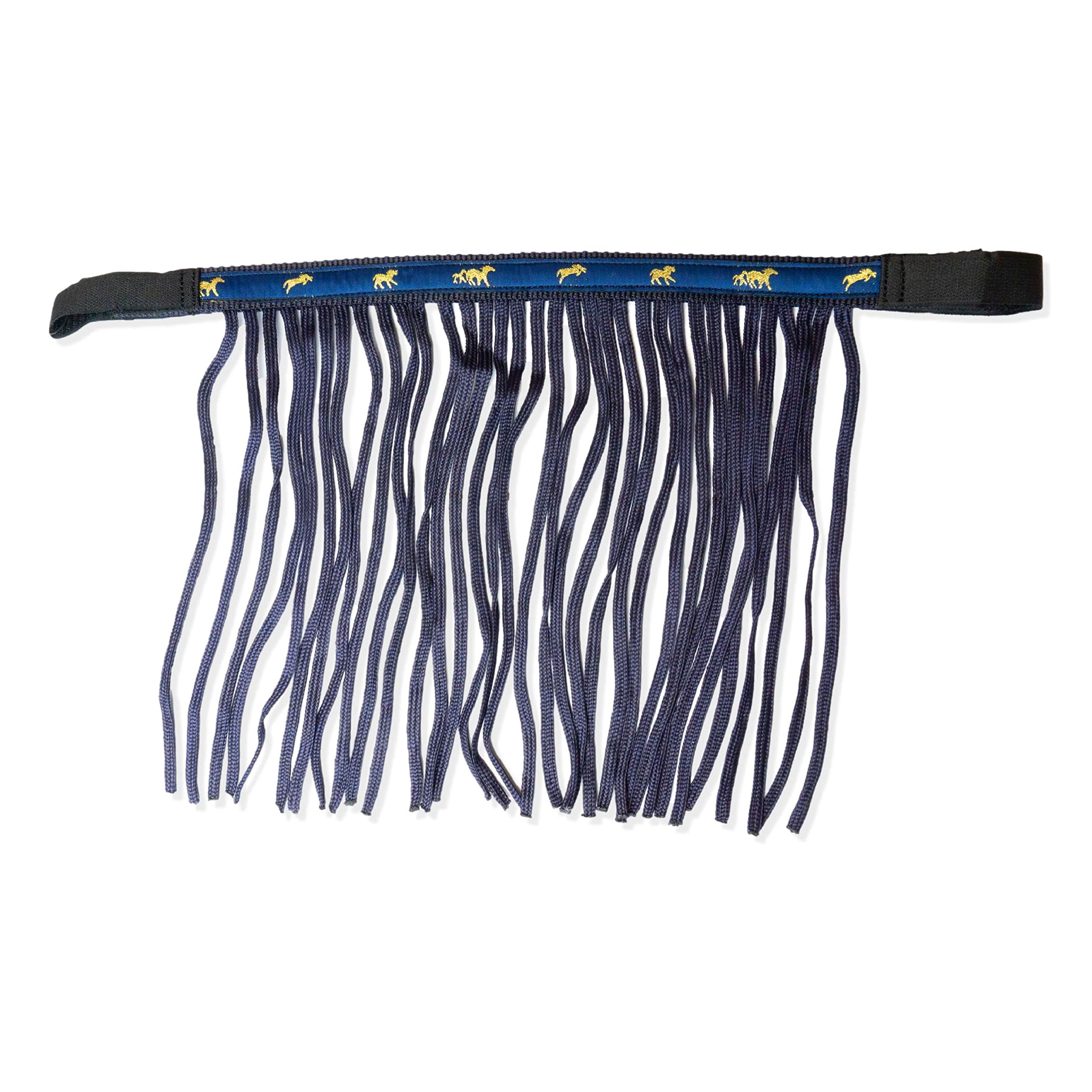 Fly Fringe for Horses, Fly Mask with Fringes & Fastening, Fly Cover for Shetty, Pony, Cob, Warmblood, Kb (Shetty, Blue)
