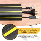 AGPTEK Floor Cable Protector 3m 3 Channels Black Yellow Warning Line view 5