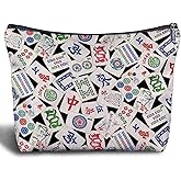 Zomhix Mahjong Gifts Cosmetic Bag - Mahjong Makeup Bag Women's Zippered Bag for Purse, Mahjong Cosmetic Bags for Women