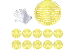 ZNYCXYNYCY Urinal Screen Deodorizer, Urinal Cakes with Free Gloves，Anti-Splash Toilet Deodorizer Urinal Screens Cakes for Toilets in Bathroom Office Stadiums Schools Hotels(10 PCS Lemon)