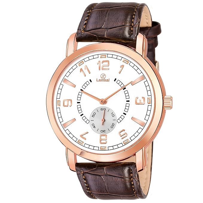 Imported Working Chronograph White Dial Brown Leather Strap Unisex Watch � LMK-0140