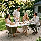 Harbour Housewares Rectangle Folding Trestle Tables 180cm White Pack of 2 view 7