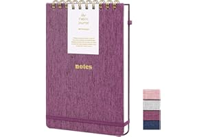 TSFPapier A5 Top Spiral Notebook – Hardcover Journal 160 Pages 100 GSM Thick Paper With Elastic Band & Pen Holder Steno Pads College Ruled Writing Notebooks for Work School Travel purplish-red