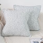 OYIMUA Blue and White Cotton Throw Pillow Covers 16x16 Set of 2 Textured Decorative Pillowcases Soft Luxury Cushion Covers Accent Pillows for Couch Bed Living Room