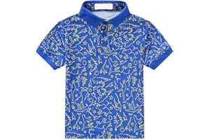 Little Boy's Button Down Polo Shirts Baby Kids Dinosaur Slim-Fit Short Sleeve Cool T Shirt Toddler Girls Cute Summer Tee Tops