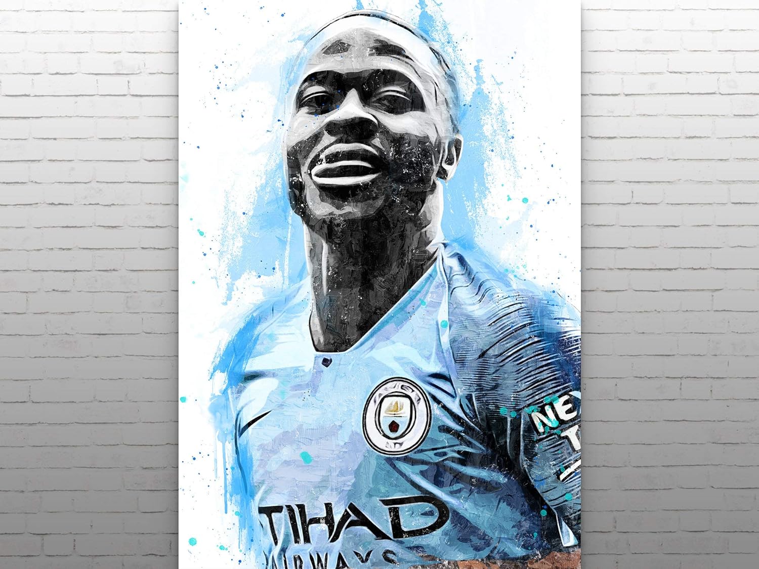 Amazon Com Raheem Sterling Poster Raheem Sterling Print Manchester City Poster Football Wall Art Watercolor Print Soccer Art Football Wall Poster Handmade