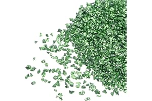 uxcell 20g Crushed Glass Chips, 1-3mm Irregular Metallic Glitter Glass for Craft DIY Jewelry Vase Filler Epoxy Resin Decorati