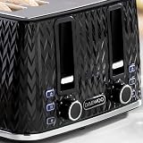 Daewoo Argyle 4 Slice Toaster with Defrost Reheat Browning Control Black view 3