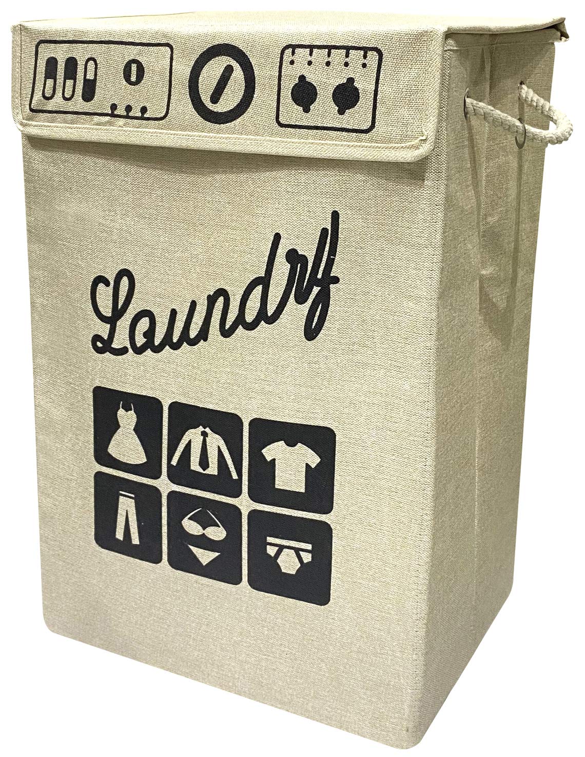 Home Saundarya Modern Laundry Basket with Lid, 80 litre Capacity