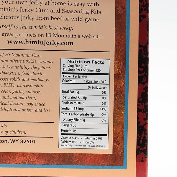 HI MOUNTAIN JERKY SEASONING AND CURE KIT | BOURBON BBQ BLEND | BEEF JERKY SEASONING | PERFECT FOR BEEF, VENISON, ELK, & DEER | SEASONS UP TO 15 LBS. OF MEAT (1 BOX)
