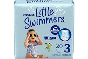 HUGGIES Swim Diapers, Size 3 Small, Huggies Little Swimmers Disposable Swimpants, 20 ct
