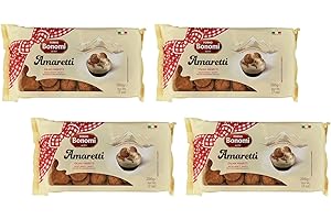 Forno Bonomi: " Amaretti " Biscuits Amaretti 200 gr - pack of 4 - total 28.2 oz [ Italian Import ]