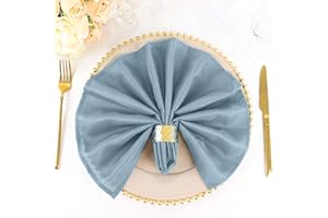 EFAVORMART.COM Efavormart Pack of 25 Premium Dusty Blue 20" x 20" Washable Polyester Napkins Great for Wedding Party Restaurant Dinner Parties