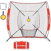 Storgem 6'X6' Baseball Softball Practice Net, Portable Baseball Net for Batting, Hitting, Pitching and Fielding, with Carry Bag, Strike Zone and Bow Frame, Great for Kids Adult Youth