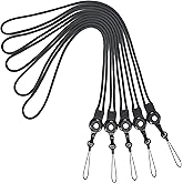 YOUOWO 5 Pack Lanyards Detachable Neck lanyard For Pen Phone ID Badges Holder Keys Office Cell USB Black Strap Whistles iPod