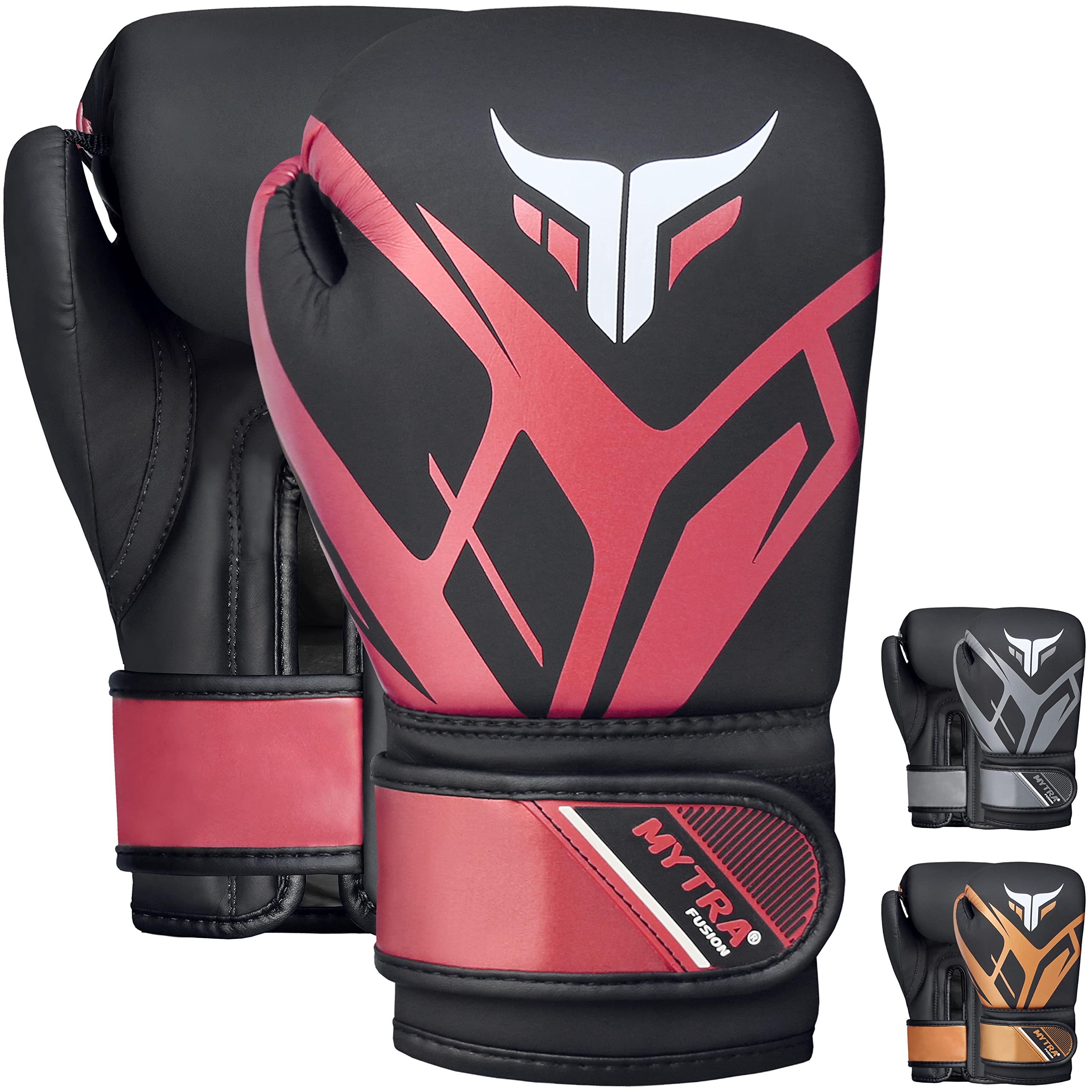 Mytra Fusion Kids Boxing Gloves Junior Boxing Gloves with Ventilated Palm MMA, Muay Thai, Sparring, Fighting, Punching Gloves (Black/Maroon, 6-oz)
