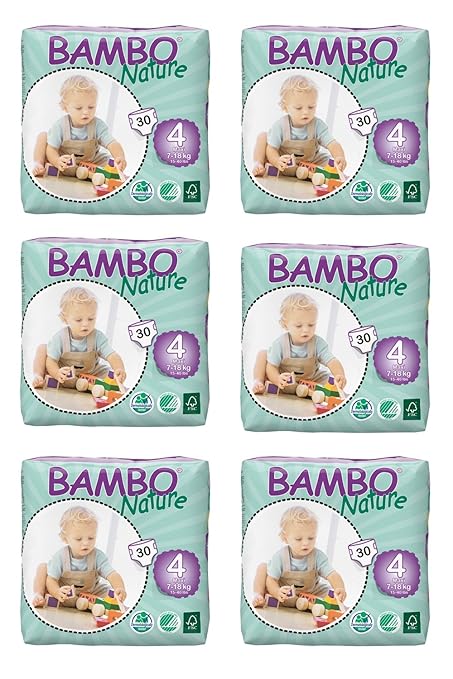 Bambo Nature Premium Baby Diapers - Large Size, 30 Count, for Toddler (10-24 Months) - Super Absorbent and Eco-Friendly