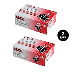 ACCO Binder Clips, Large, 2 Boxes, 12 Clips/Box