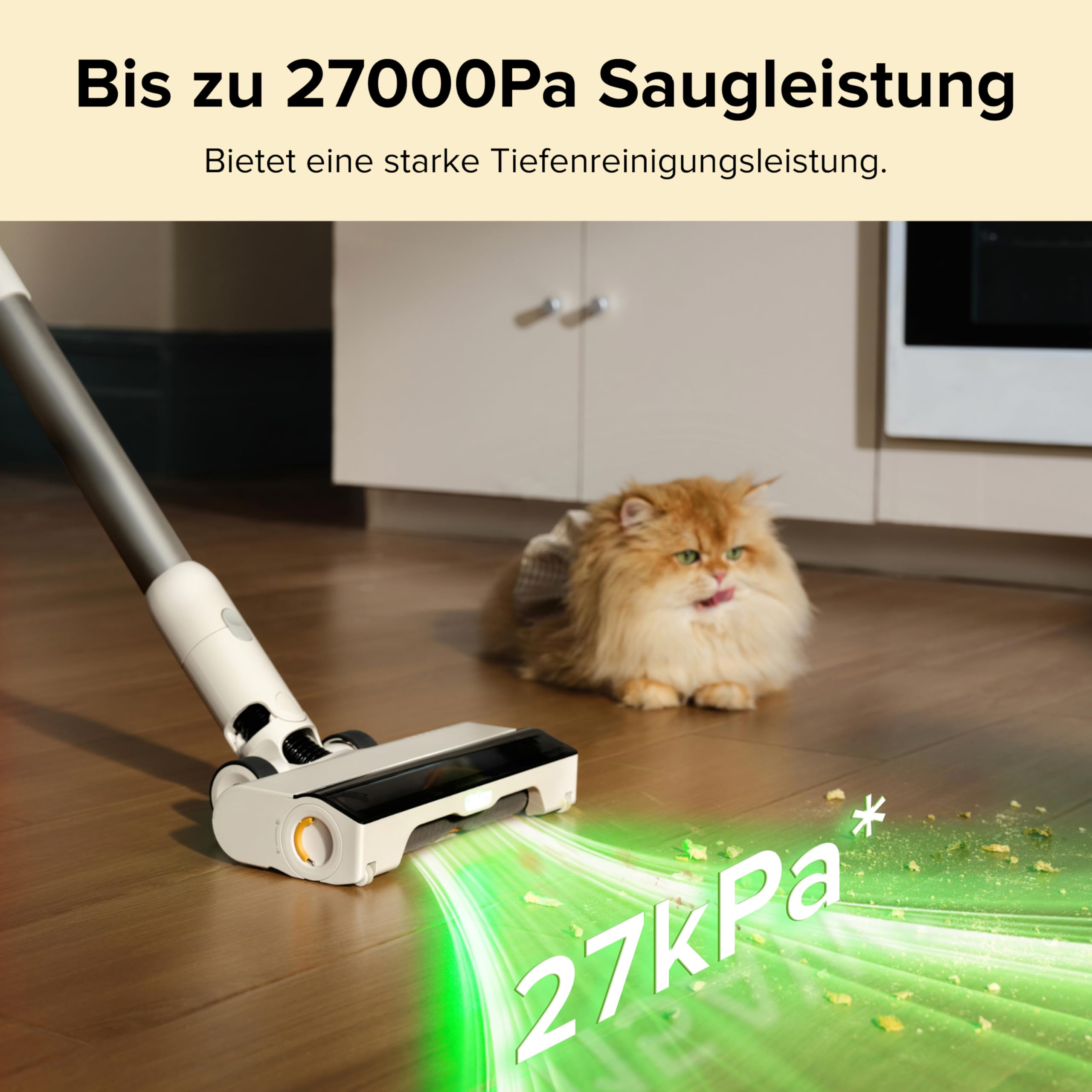 roborock H60 Hub Akku Staubsauger mit Absaugstation, 27000Pa/300W/60 Min Akkusauger mit Absaugstation, Staubsauger kabelos mit Anti-Tangle Bürste für Teppiche, Hartböden, Tierhaare, Auto 3