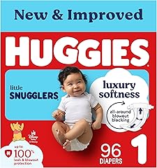 Huggies Size 1 Diapers, Little Snugglers Baby Diapers, Size 1 (8-14 lbs), 96 Count, Packaging May Vary