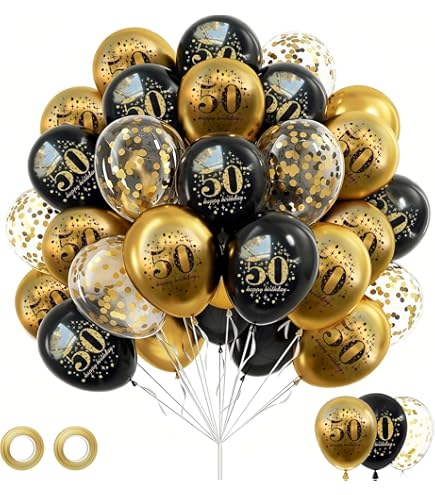 Déco Anniversaire 49 Ans Or Et Blanc - Ballons Chiffres 40 Et Plus - Fille Ou Garçon