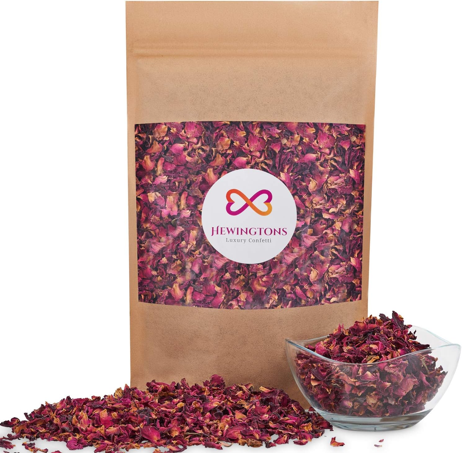 Natural 100% Biodegradable Confetti Wedding, 1. Pure Maroon, 1 Litre Pouch