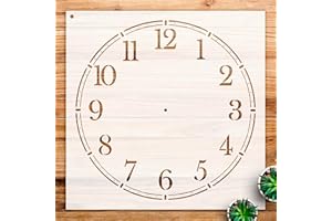 STENCILAIR Clock face Stencil Pattern for Home Decor and Crafts, Reusable Mylar Template, Classic Numbers Design for Walls, Wood, and Art Projects - Size A3 (11.7" x 11.7")
