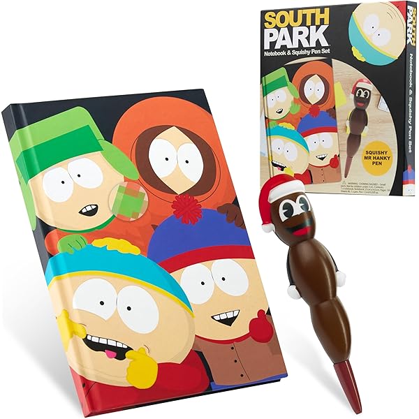 Soporte Para Móvil South Park - Con Figuras De Cartman, Kenny, Kyle Y Stan, Incluye Bolígrafos Y Bloc De Notas