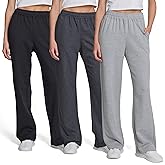 Ultra Performance Womens Sweatpants 3 Pack Open Bottom Wide Leg Lounge Sweatpant’s Pant Baggy Long Sweat Pants for Women