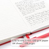 Feela A5 Notebooks Multipack 3 Pack with 3 Black Pens Red Hardcover 128 Pages view 3