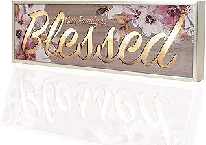 Premier Home Imports Our Family is Blessed Sign - Home Decorations for Living Room - Wall Hanging Decor - Great for Home Decor Living Room - Family is Blessed Light Up Box Sign - 4