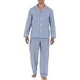 Fruit of the Loom mens Long Sleeve Broadcloth Pajama Set