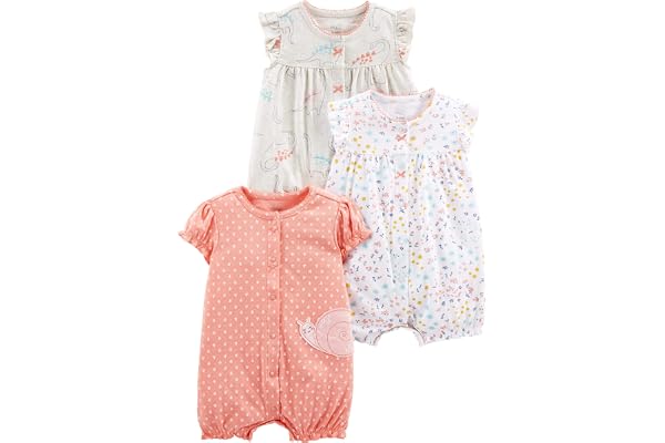 Simple Joys by Carter's baby-girls 3-Pack Snap-up RompersFootie