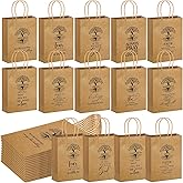 Motipuns 20 Pcs Christian Gift Bag for Religious Easter Kraft Paper Bags Bulk with Handle 5.91 x 3.15 x 8.27 Inches Bible Verse Church Welcome Gift for Dad Church Pastor Family Baptism
