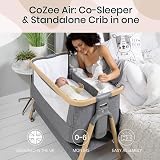 Tutti Bambini CoZee Air Crib & Cot - Breathable Baby Rocker - Oak/Charcoal view 2