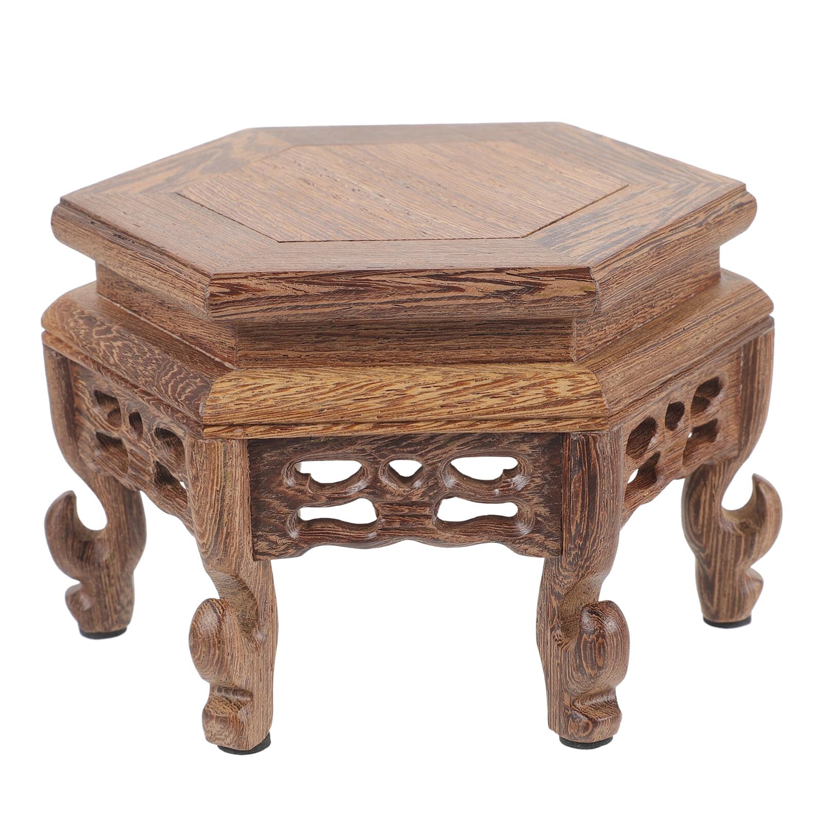 Didiseaon Wooden Stool Plant Stand Chinese Display Stand Retro Flower Pot Holder Decorative Planter Shelf Fishbowl Rack for Indoor Outdoor Garden Decor