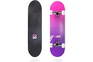 80Six Adult and Youth Skateboard with 54mm Urethane Wheels and Carbon Steel Bearings
