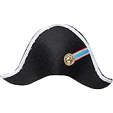 Dress Up America Napoleon Hat - General Pirate Hat for Kids - Bicorn Costume Hat Accessory Black