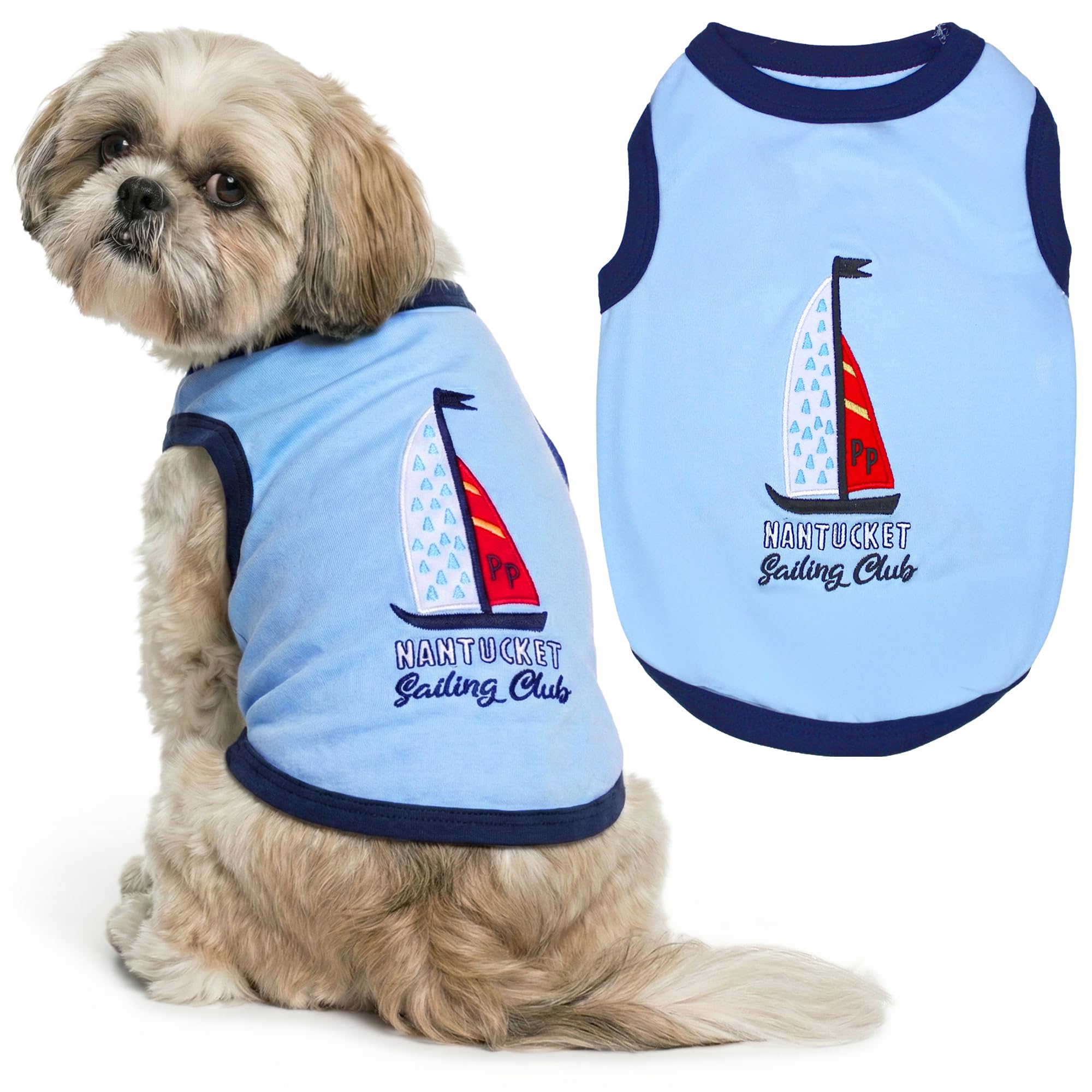 Parisian Pet Sailing Club Dog Cat Clothes Tee Shirts Dog T-Shirt, M