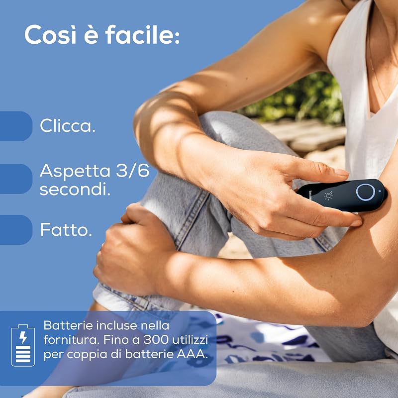 BiteX Day&Night Dopopuntura BR 90, penna termica elettronica contro punture e morsi di insetti, con luce per l’utilizzo al buio, ideale come gadget da viaggio