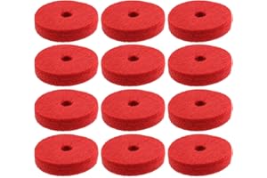 LT Easiyl 12pcs Wool Cymbal Felts 40mm Jazz Drum Felt Pads Red Round Soft Felt Washers Cymbal Stand Replacement Felt Pads for