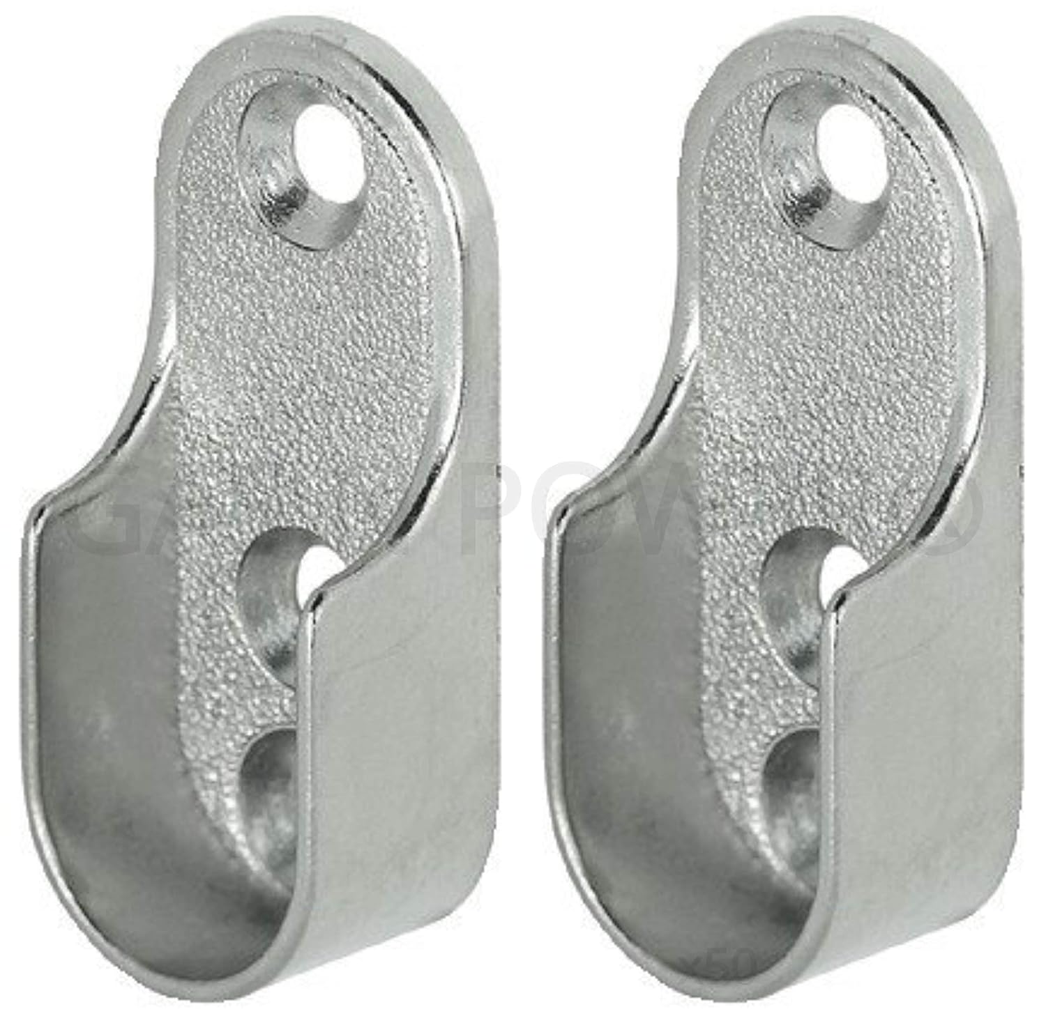 Oval Wardrobe Rail END Supports Rail Brackets 2 Hole 15mm Wide Nickel