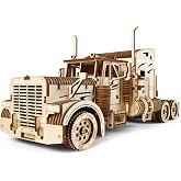 UGEARS Heavy Truck 3D Wooden Puzzles for Adults - Wooden Model Kits | Adults Semi Truck Hobby Kits for Adult Model Kit Tractors Brain Teaser, Hobby Set Home Decoration
