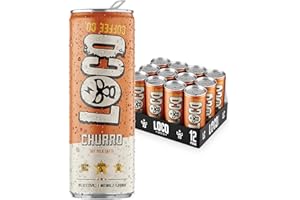 LOCO LIFE BREW Loco Coffee Churro Latte 11 Ounce Can, 12 Count | Zero Sugar, 200mg Caffeine | Gluten Free and Dairy Free | Low Calorie Iced Coffee
