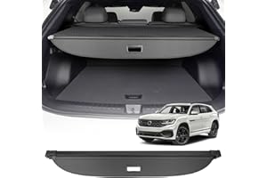 BIGACOVER Cargo Cover for Volkswagen VW Atlas Cross Sport 2020-2025 Accessories Black Retractable Rear Trunk Security Cover Shield Shade Privacy Screen Car Trunk Luggage Cargo Security Shade Shield