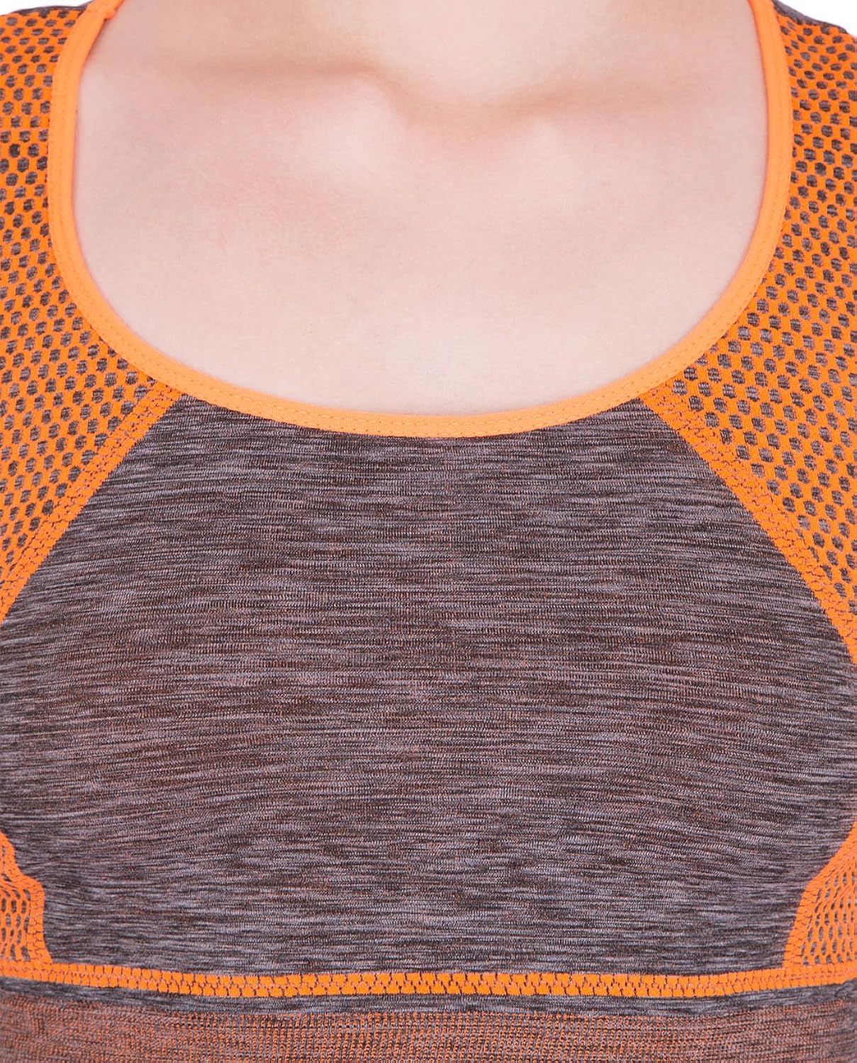 fflirtygo track suit for women, stretchable &ndash; breathable, orange and grey